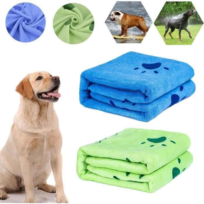 2PCS Serviette pour Chien Serviettes de Séchage en Microfibre pour Chien Chat Animaux Serviette de Bain pour Chien Chat