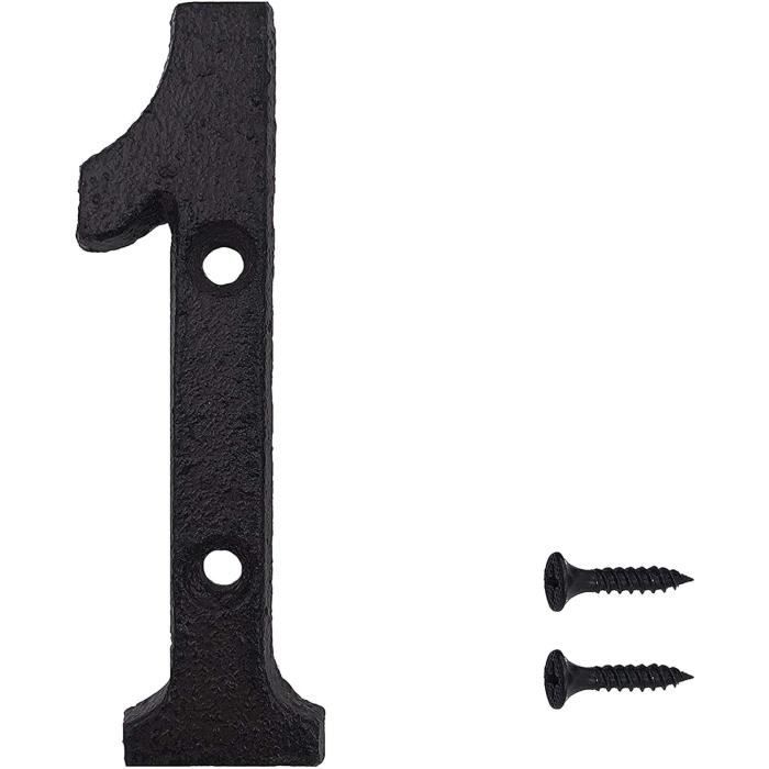 Numéro De Porte En Fonte Noire - Style Rustique Chiffres 23/4 - 3 (70-75 Mm), Le Chiffre 0