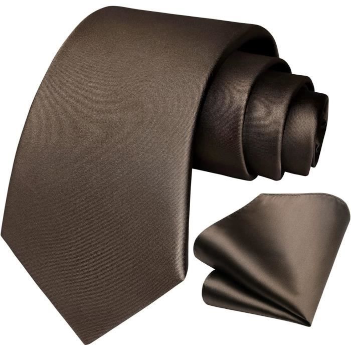 Cravate unie et mouchoir pour homme avec pinces à cravate pour homme Cravate unie et mouchoir pour homme avec pinces à cravate pour homme