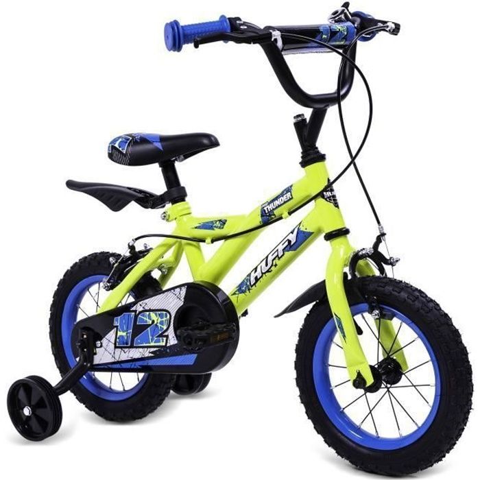 Velo Garcon BMX Huffy Pro Thunder 12 Jaune Pour Enfants 3 5 Ans Roues d Entrainement Acier Cdiscount Sport