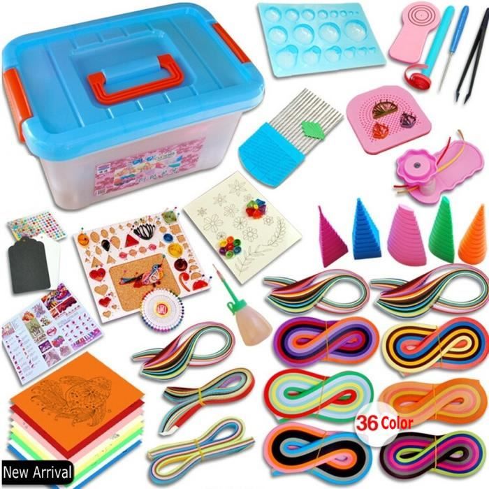 Kit De Quilling En Papier DIY - 16 Modèles Avec Dessins Et Outils - Loisirs Créatifs