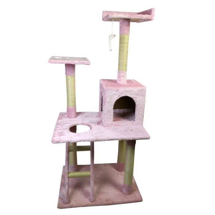 Arbre A Chat Rose Pekan 65 X 50 X H140 Cm Cdiscount Animalerie