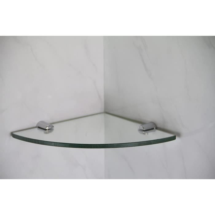 Étagère D'angle En Verre Trempé 30 Cm - Finition Chromée, Idéale Pour Salle De Bain, Chambre Ou Bureau - 8