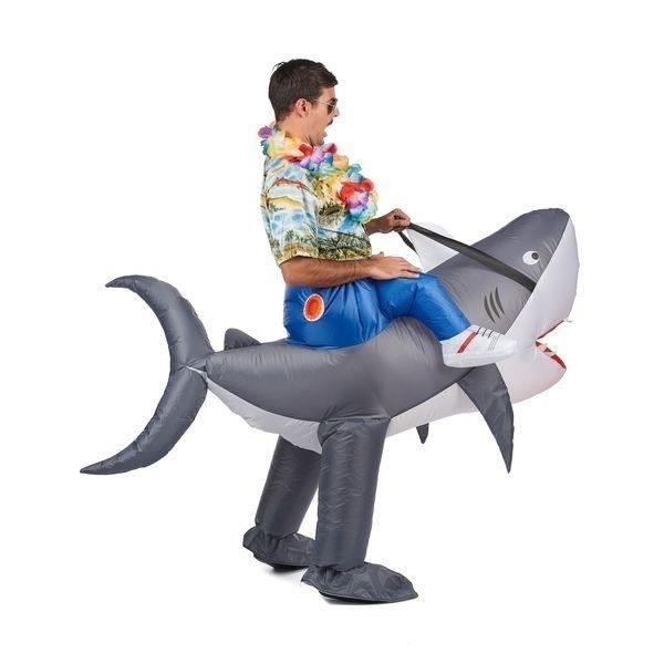 Deguisement Gonflable Requin A Chevaucher Avec Systeme De Gonflage Aille Adulte Taille Unique Couleur Bleu Rouge Gris Cdiscount Jeux Jouets