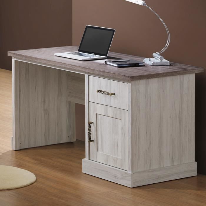 Bureau Contemporain Couleur Chene Clair Elaura Gris L 135 X P 68 X H 75 Cm Achat Vente Bureau Bureau Contemporain Couleur Soldes Sur Cdiscount Des Le 20 Janvier Cdiscount