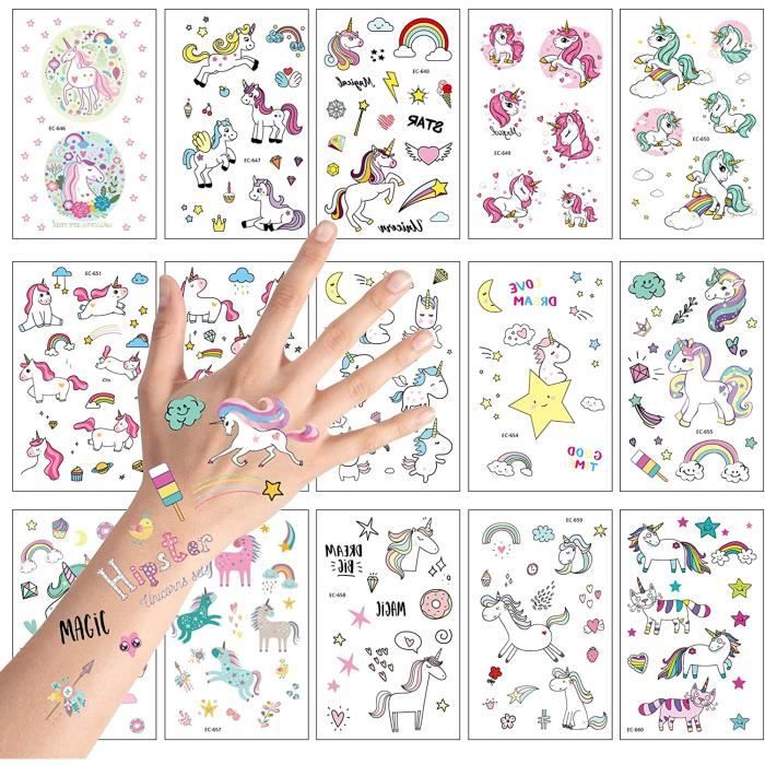 Tatouages Temporaires Galaxy Pailletés Pour Enfants - 12 Feuilles, 120 Motifs - Cadeau Fête Anniversaire, Thème Spatial - 7