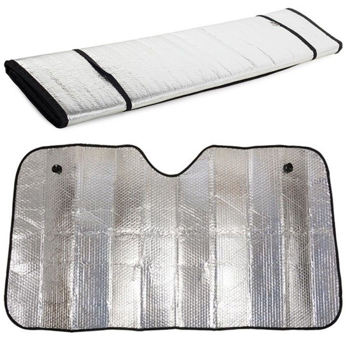 Pare-soleil Pare-brise Voiture 130x70 Cm Argenté Isolation Thermique UV Protection Soleil Intérieur Auto - 12