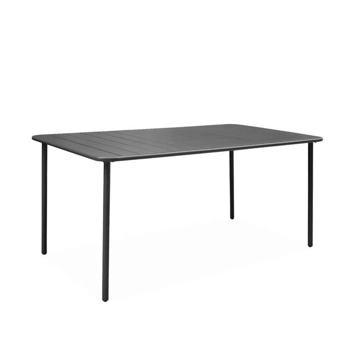 Table de jardin métal 68 places. anthracite. Amelia. 160x90xH72.5cm