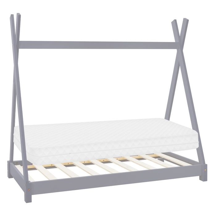 ML-Design Lit dEnfant Tipi 80x160 cm Gris Clair avec Matelas à Mousse Froide Hypoallergénique et Sommier à Lattes Housse Amovibl ML-Design Lit dEnfant Tipi 80x160 cm Gris Clair avec Matelas à Mousse Froide Hypoallergénique et Sommier à Lattes Housse Amovibl