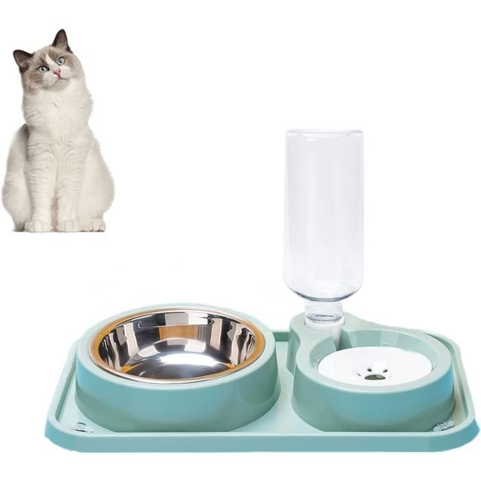 Gamelles Pour Chat,Bols À Eau Par Gravité Et Double Gamelles Pour Nourriture Sèche Et Humide