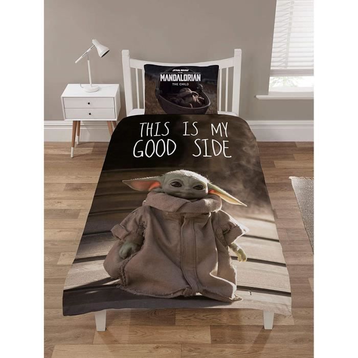 The Mandalorian Parure de Lit Bebe Yoda Housse de Couette Star Wars Motif  Réversible Baby Yoda--140x200cm[436] - Cdiscount Maison