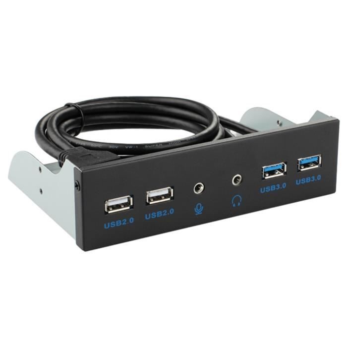 Stations d'accueil,5.25 pc de bureau châssis panneau avant USB Hub  connecteur adaptateur 2 USB 3.0 Port et 2 USB 2.0 Port pour - Cdiscount  Informatique