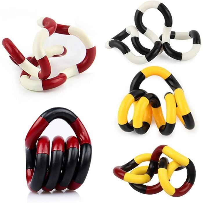 Lot De Jouets Sensoriels Fidget Ring – 4/6 Anneaux Anti-stress Pour Enfants – Aide Concentration, Anxiété, Autisme – En Caoutchouc Souple - 9