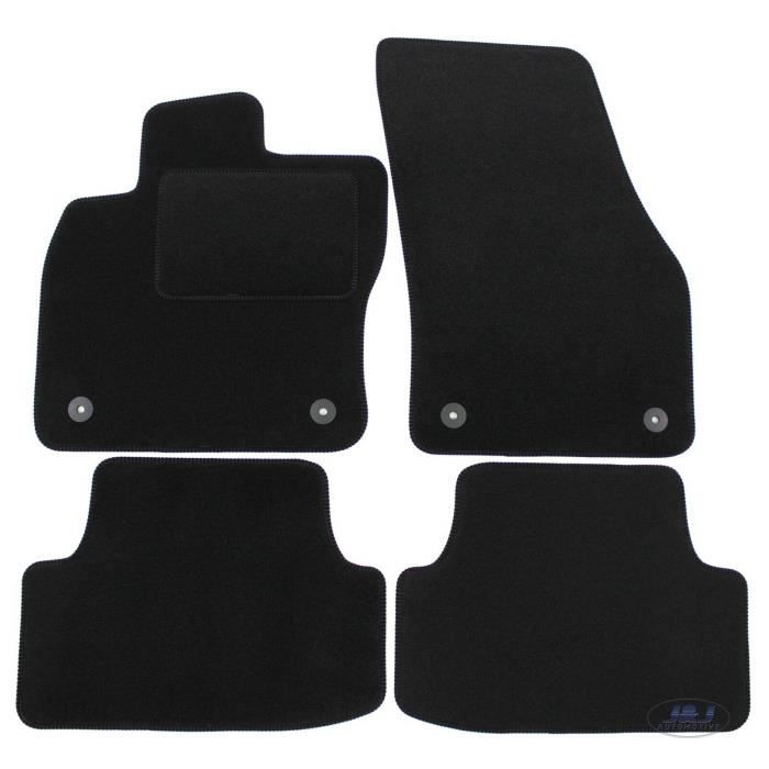 J&J Automotive | Tapis de Sol Noir Velours Compatible Avec SEAT ATECA 2016-prés 4pcs