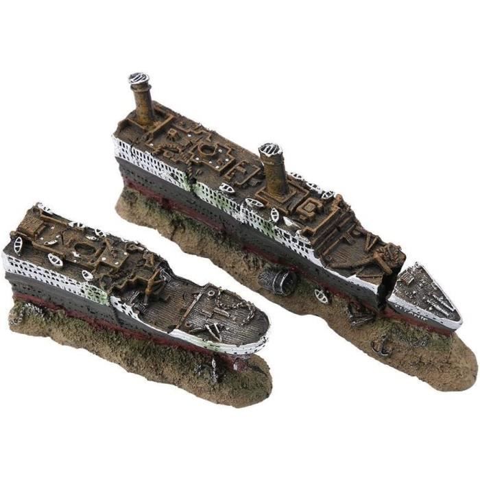 Titanic Aquarium Decoration, Titanic Perdu Wrecked Boat Bateau Aquarium