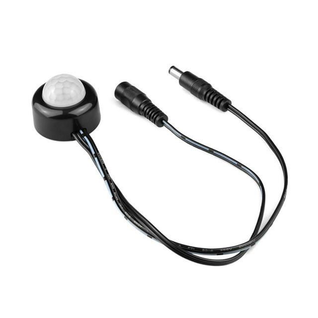 Interrupteur Capteur De Mouvement Infrarouge 5V-24V - Détection Corps Humain Pour Bandes LED, Lumière Placard, Armoire - Coque Aluminium - 11