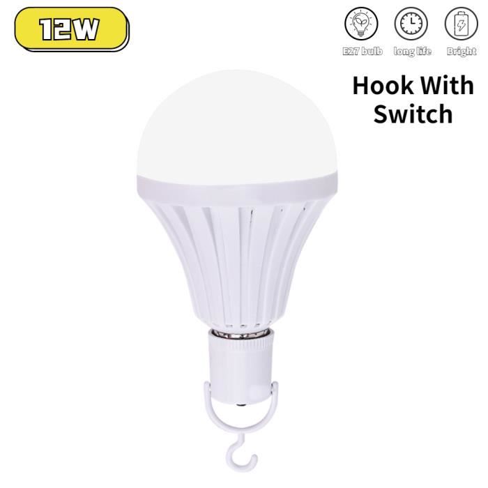 Couleur 12W Ampoule intelligente Portable Rechargeable E27, lanterne de  Camping, lampe d'extérieur suspendue, - Cdiscount Sport