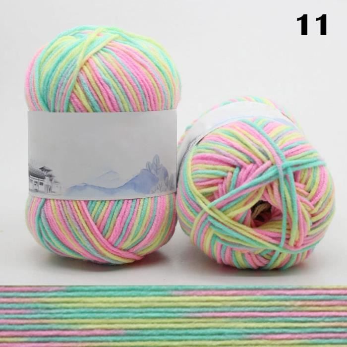 Lot De 10 Pelotes De Laine Et Soie Tweedée - Fabriqué En France - Couleur Crème - Aiguille 3.5