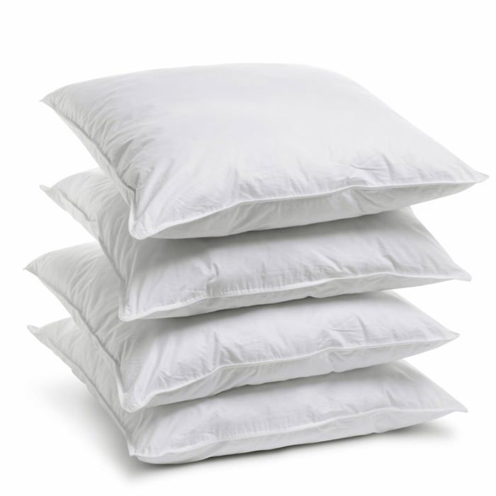 2 Oreillers Blanrêve Plume 60x60cm - Naturel Éco-Responsable - Percale Rayée Bleu - Fabriqué France