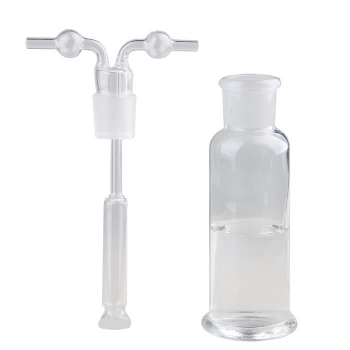 Bouteille Laveuse De Gaz En Verre Borosilicaté 500 Ml - Bouchon GL45 Avec Joint Silicone - Pour Laboratoire - 8
