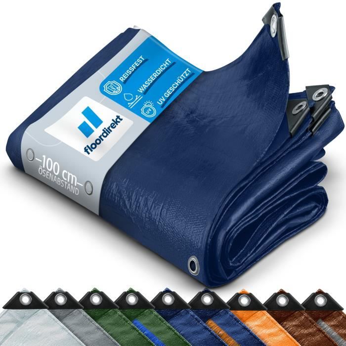 Bâche de protection imperméable - CASA PURA - 4 x 6 m - 80 g/m² - Bleu