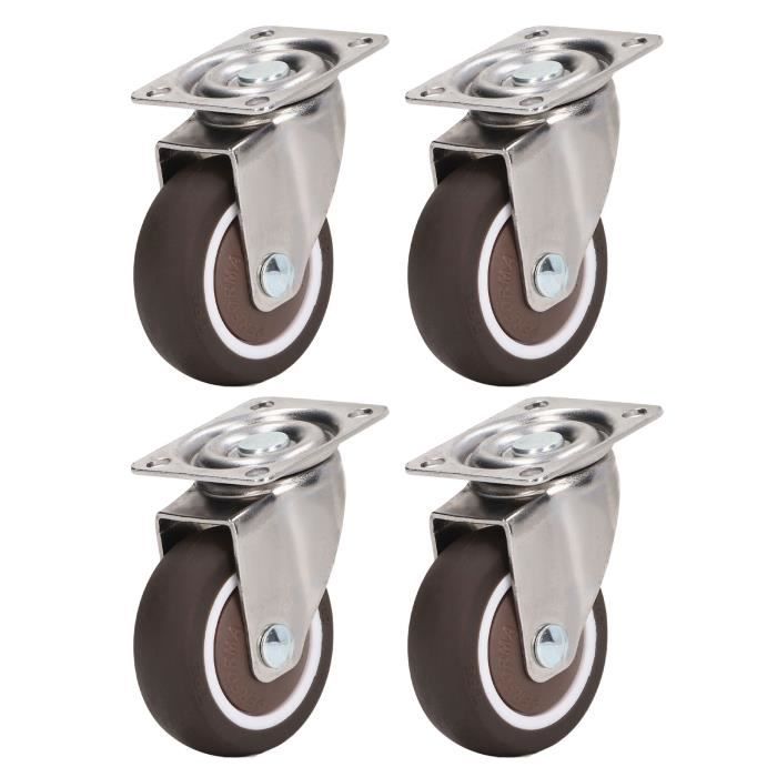 Lot De 4 Roulettes Pivotantes Robustes 2 Pouces – Avec Freins, Pour Tout Support