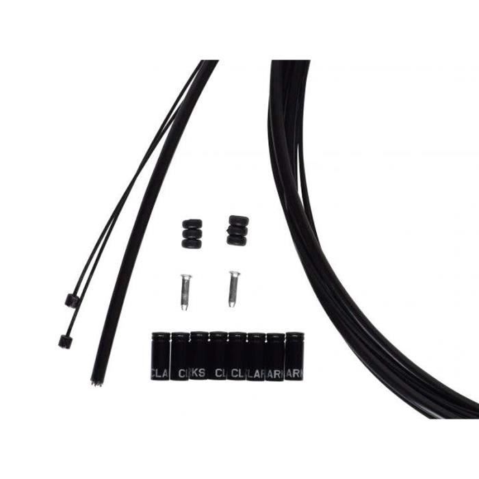 Kit Transmission/frein Clarks Teflon Noir Pour Route/VTT - 2 Câbles, Gaines, Butées, Embouts