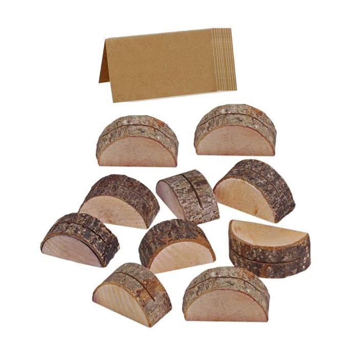 Quixotical 10 Pièces Porte-Cartes Bois Hêtre - Support Menu Photo Carte Postale Mariage Restaurant