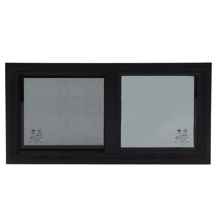 Fenêtre Camping-Car Acrylique Double Couche - Coulissante Avec Auvent Et Moustiquaire - Pour Remorque, Van - 500 X 350 Mm