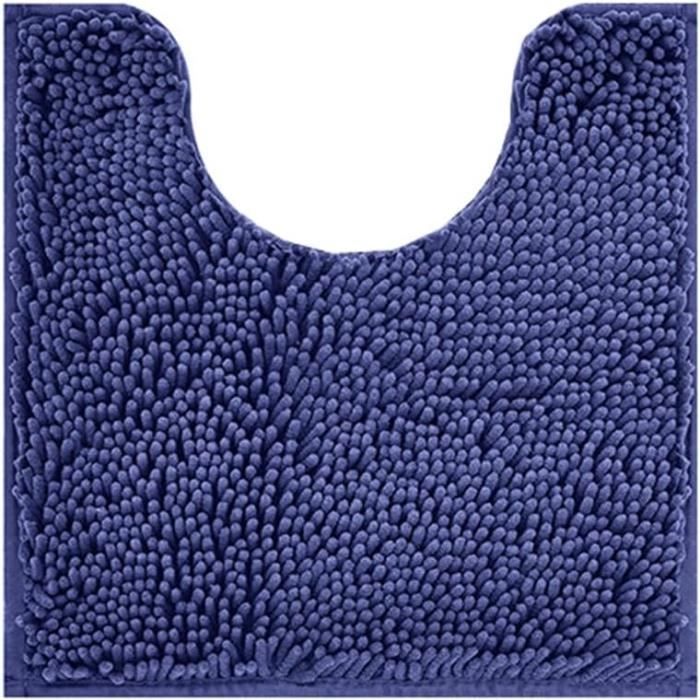 WohnDirect Tapis De Bain Contour WC 45x45 Cm Gris - Ultra Doux, Antidérapant Et Absorbant, Idéal Pour Salle De Bain Moderne
