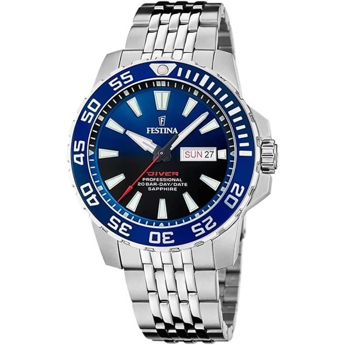 Montre - FESTINA - Diver Professional F20661/1 - Quartz - Cadran Bleu - Bracelet Acier inoxydable
