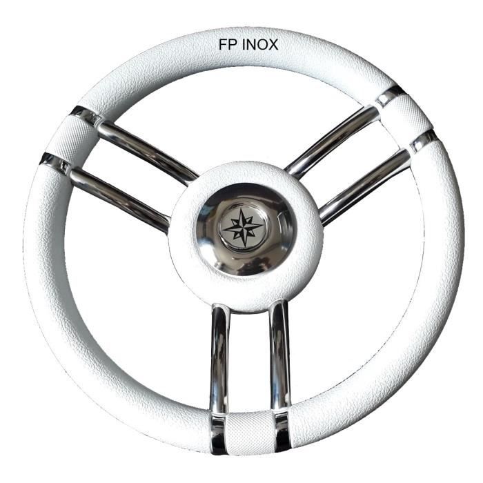 Volant De Luxe Blanc Inox O 350mm Moyeu Central Cone Universel Bateau Prix Pas Cher Cdiscount