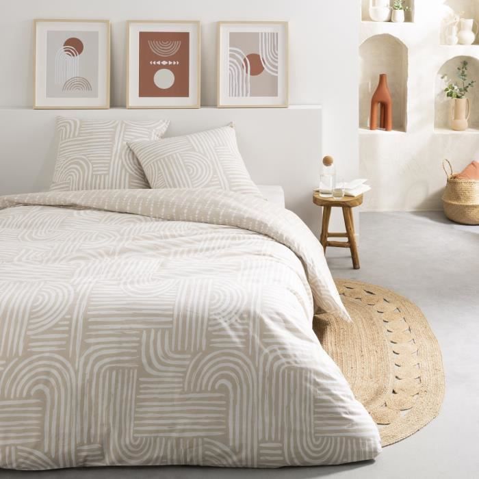 Parure de lit 2 personnes arche en coton 240x220cm