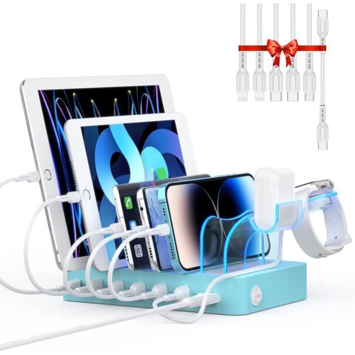 Station De Charge USB-C BOULESENM - Support De Bureau Pour Smartphone, Charge Verticale - Câble 1 M Inclus - Compatible Huawei, Samsung, Xiaomi