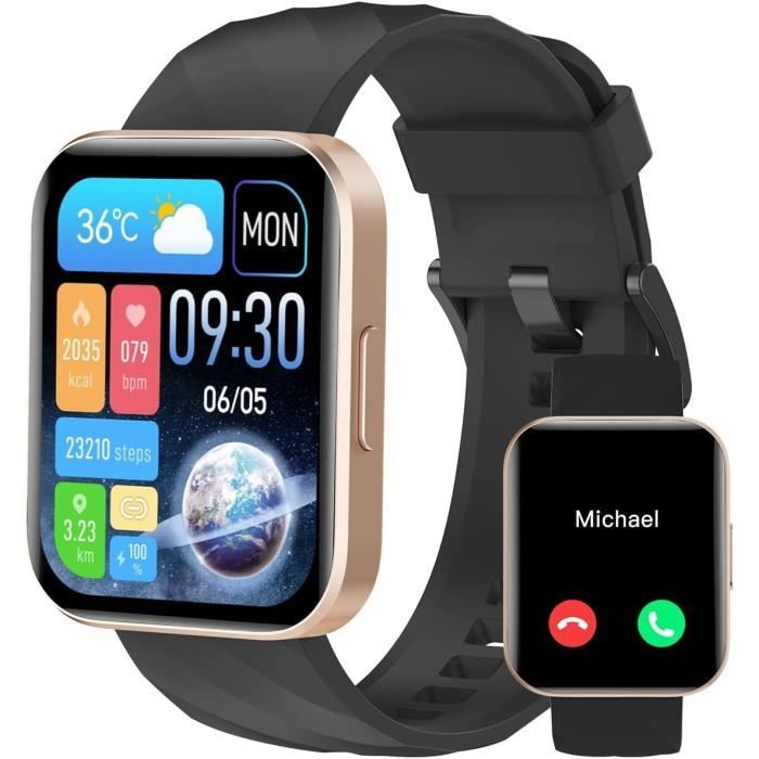 RUIMEN Montre Connectée Homme Femme Smartwatch Appel Bluetooth Montre Sport Podometre Cardiofrequencemetre Oxymetre Multisport po - vue 2