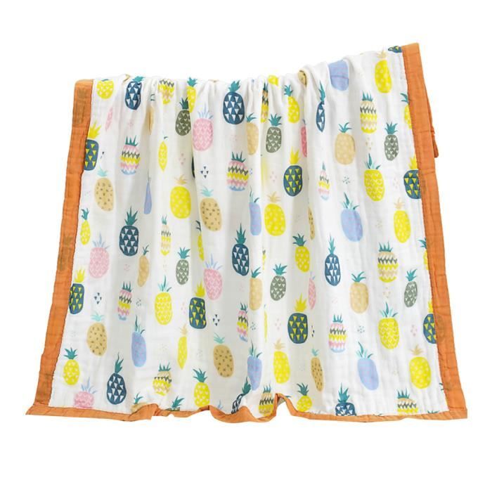 Couverture D Emmaillotage Pour Bebe Fille Garcon Lange En 100 Coton Pour Nacelle Siege Auto Poussette Landau 110x110cm Ananas Cdiscount Puericulture Eveil Bebe