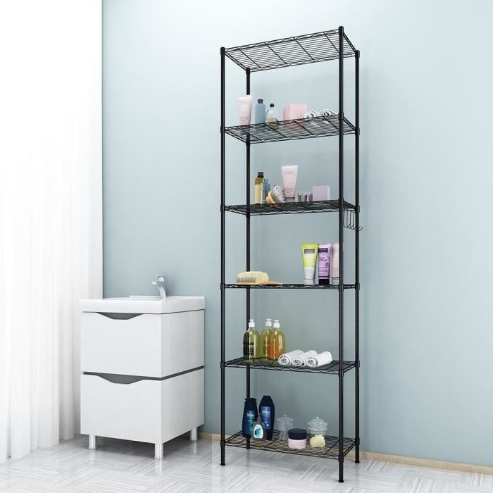 Etagere De Rangement En Metal Avec 6 Tablettes En Maille