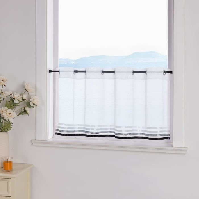 Home Wohnideen Voilage Brise-bise - Helline Home - Blanc - Taille Env. 45/120 Cm - Comparer Avec