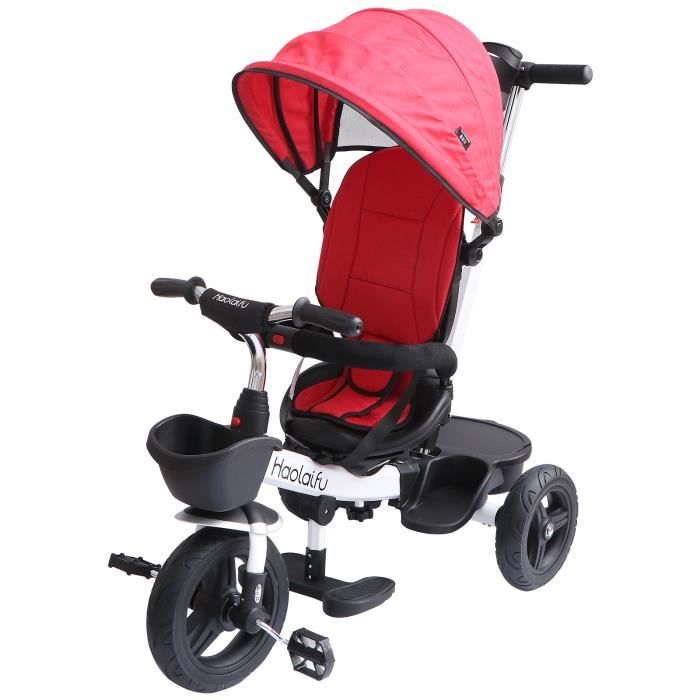 7 En 1 Tricycle Enfants Evolutif Velo Bebe Avec Siege Reversible Auvent Et Tige Reglables 9 Mois 6 Ans Rouge Cdiscount Jeux Jouets