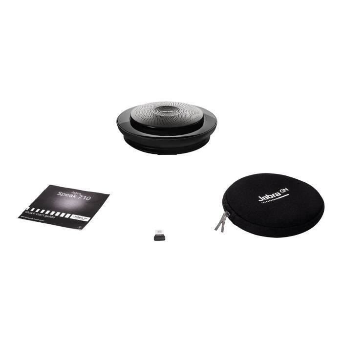 Jabra Speak 710 Speaker Phone Microsoft Certified Portable Conference Speaker with Bluetooth Adapter and USB Connect with Laptops Smartphones and Tablets