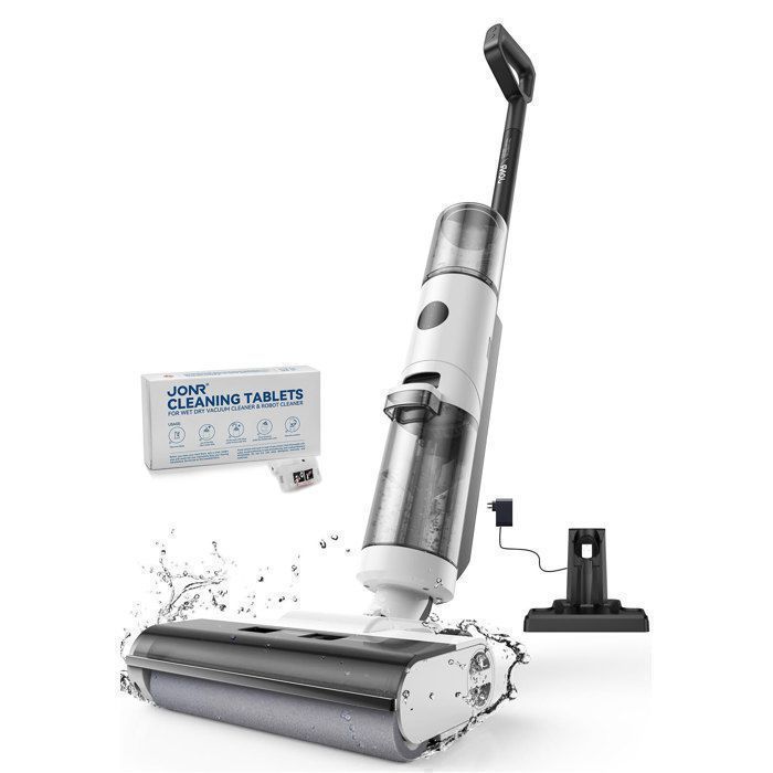 JONR Aspirateur balai laveur Sans Fil ED12 4-in-1- Humide & Sec -30 min-Self Cleaning Function for Hard Floors- 850mL - Jonr
