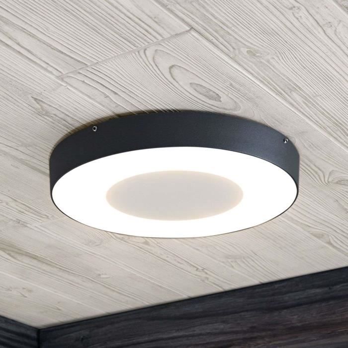 lampenwelt plafonnier exterieur led sora en aluminium gris cdiscount maison