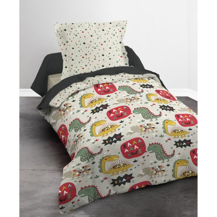 TODAY Parure de couette 100% coton HAPPY DINO FAMILY - 1 ...
