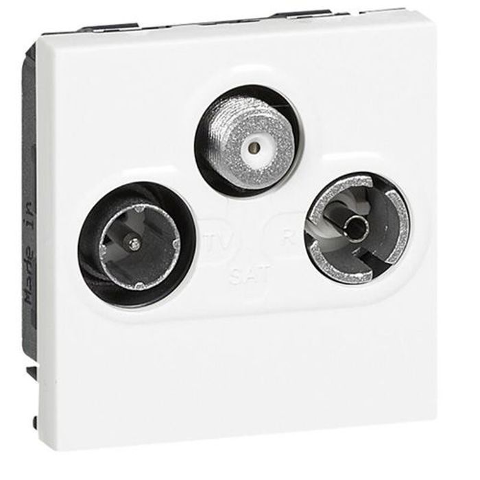 Legrand MSC TV/R/SAT-Dose – 2-fach, Weiß, Mosaik-Serie, Für TV, Radio & Satellit