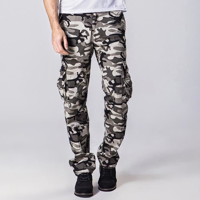 Pantalon Cargo Femme Camouflage - Taille Haute, élastique Avec Cordon - Style Militaire Décontracté Automne/hiver