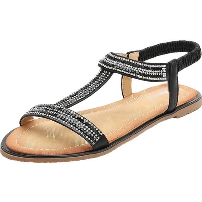 sandales noires femme confort