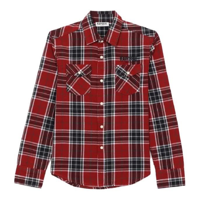 Chemise Rouge à Carreaux KAPORAL – Taille 16 Ans – 100% Coton – Très Bon état