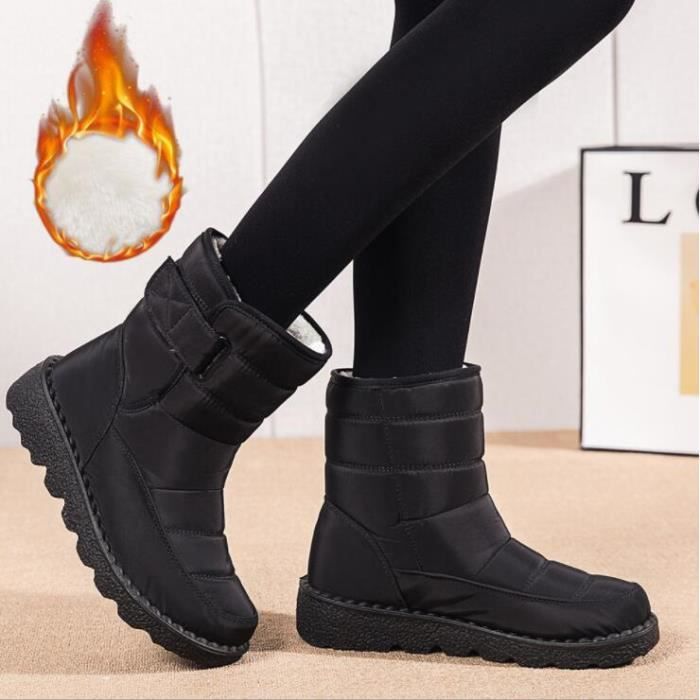 Bottes de neige en coton imperméables et antidérapantes pour