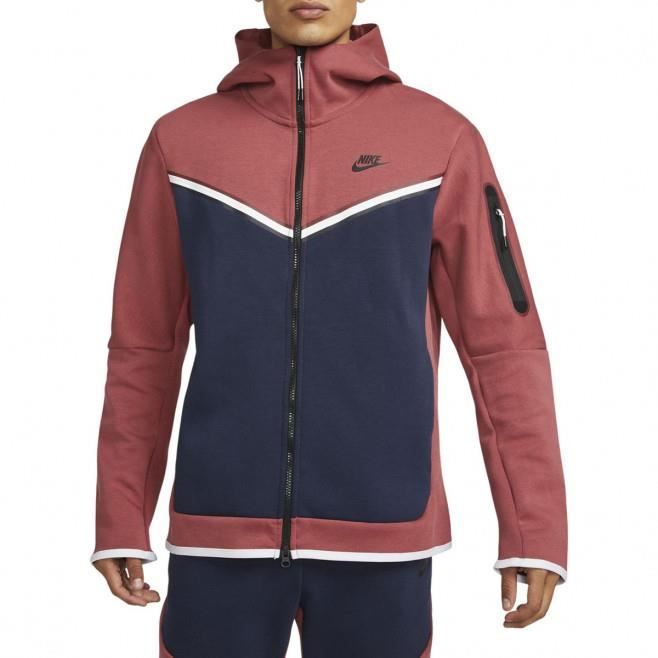 Sweat a Capuche NIKE TECH FLEECE Rouge Manches Longues Col Capuche