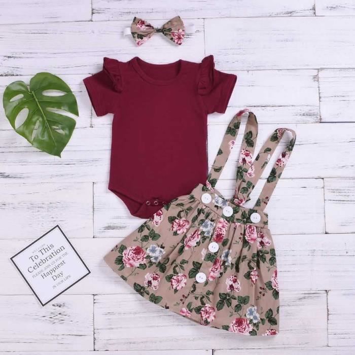 V tements d t pour b b fille avec haut volants manches